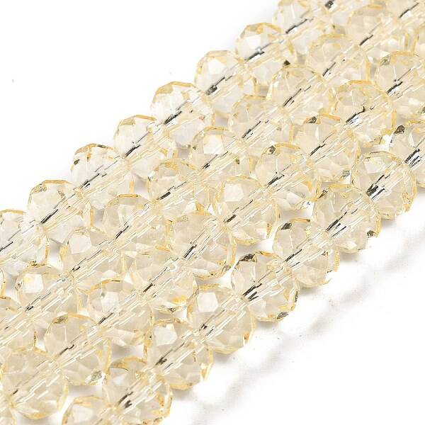 Transparent Baking Paint Glass Beads Strands