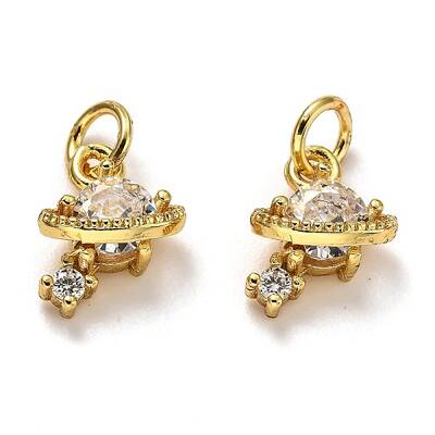 Brass Micro Pave Cubic Zirconia Charms
