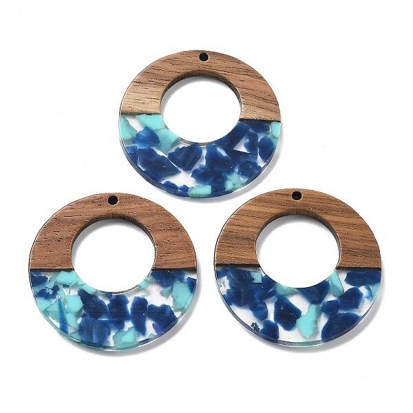 Resin and Walnut Pendants