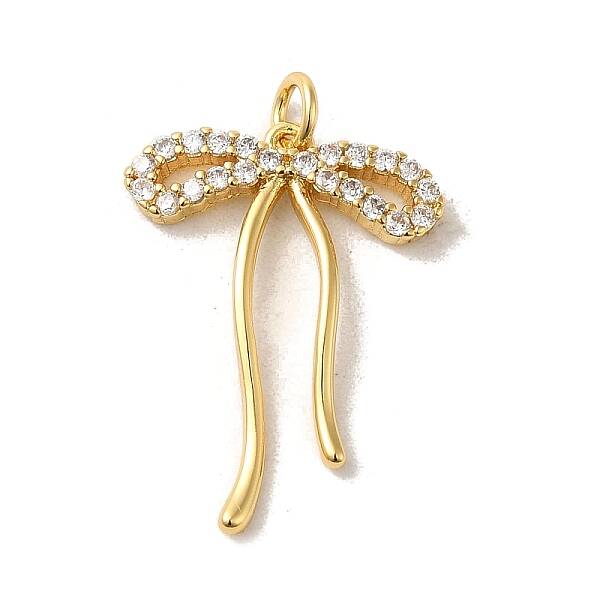 Brass Micro Pave Clear Cubic Zirconia Pendants