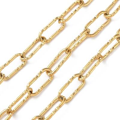 Ion Plating(IP) 304 Stainless Steel Textured Paperclip Chains