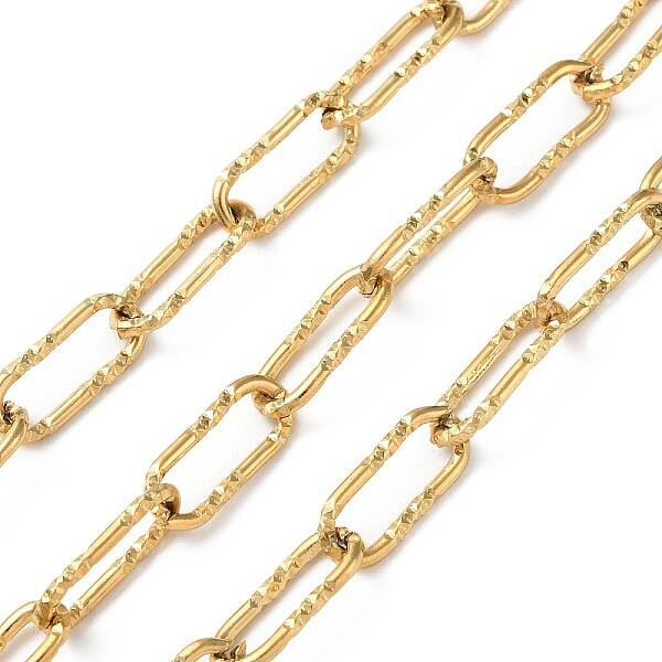 Ion Plating(IP) 304 Stainless Steel Textured Paperclip Chains