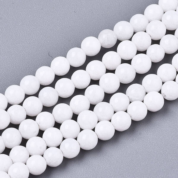 Natural White Jade Beads Strands