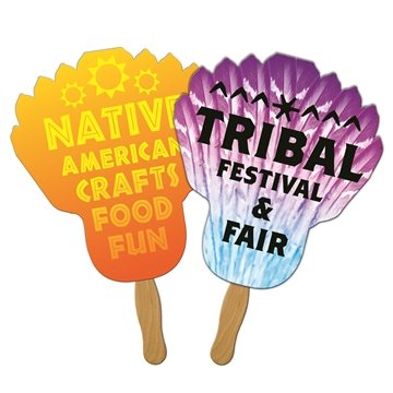 250 Custom Feather Sandwiched Hand Fan - Paper Products - ...
