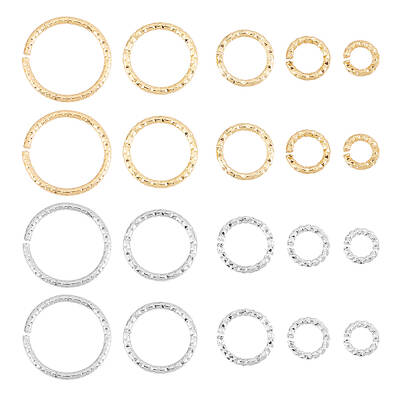140Pcs 10 Style Brass Open Jump Rings