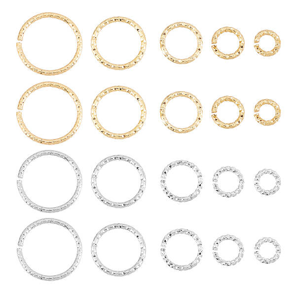 140Pcs 10 Style Brass Open Jump Rings