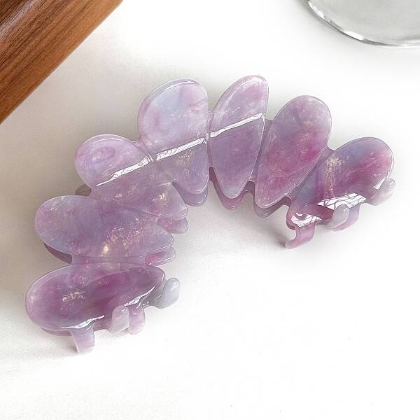 Hollow Wave Cellulose Acetate Large Claw Hair Clips