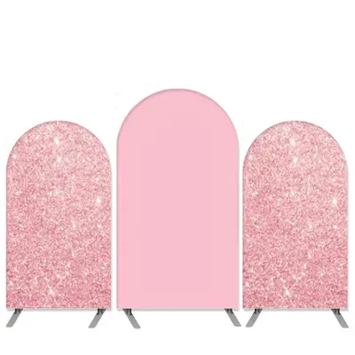 Aperturee Pink Rose Glitter Happy Birthday Arch Backdrop Kit | Diy Chiara Backdrop Cover | Round Arch Backdrop Cover | Diy Ar...