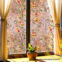 Floral Pattern Window Sticker, Room Decor Removable Flowers Static Cling Window Decal, DIY Decorative Sticker for Home Living...