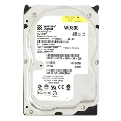N0796 Dell 80GB 7200RPM ATA-100 2MB Cache 3.5-Inch Hard Drive