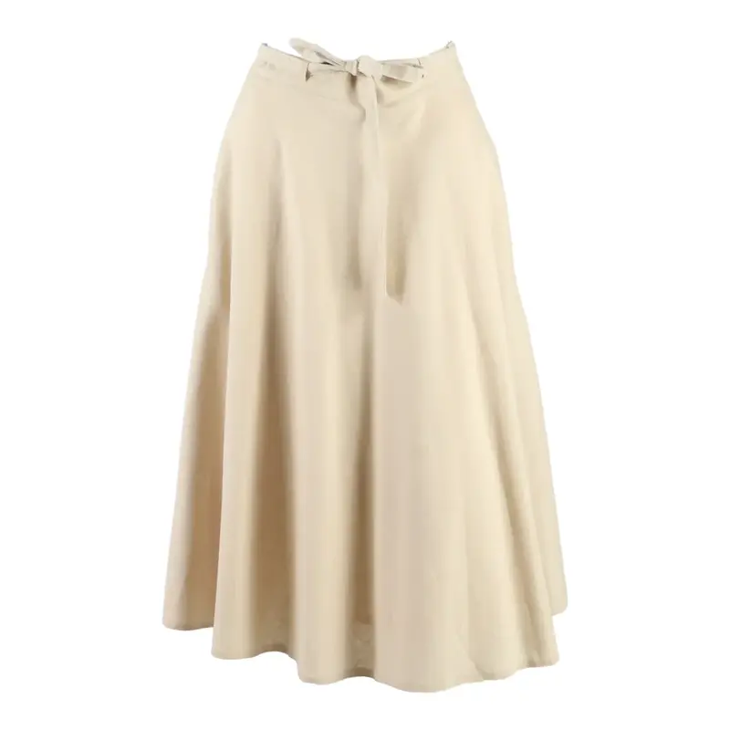 RENE FRERES Pocketed Womens A-Line Skirt Beige Midi S