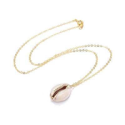 Electroplate Cowrie Shell Pendant Necklaces