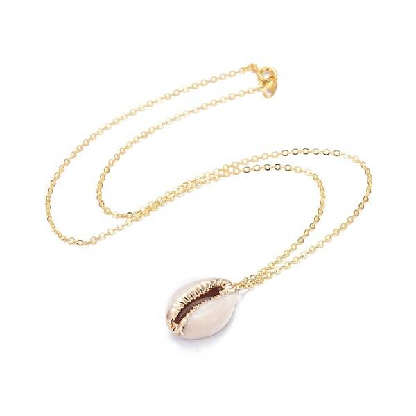 Electroplate Cowrie Shell Pendant Necklaces