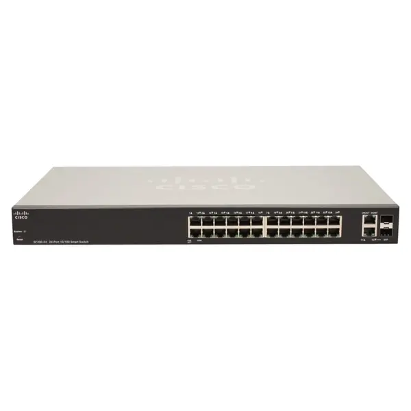 Cisco SF200-24 | Small Business 200 Series SF200-24 24 x Ports 10/100Base-T + 2 x Ports Combo SFP (mini-GBIC) Layer 2 Managed...