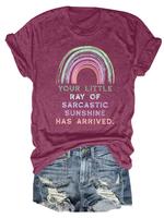 【 Plus Size】 Rainbow & Letter Print Round Neck Tee, Casual Short Sleeve T-shirt Tshirt for Daily Wear, Women Plus Shortsl...