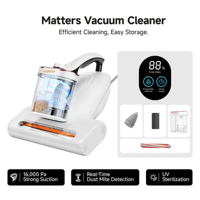 Uwant Anti-allergen Bed Vacuum Cleaner with UV Sterilization & Heating, Mattress Vacuum, Mite Remover Machine, 450W 16Kpa 360...