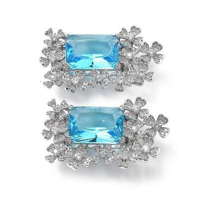 Brass & Cubic Zirconia & Glass Watch Band Clasps
