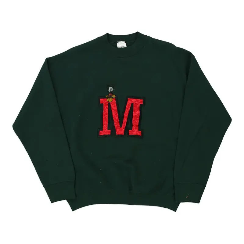 Mickey Mickey & Co. Graphic Sweatshirt - Large Green Cotton Blend