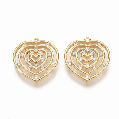 Brass Micro Pave Clear Cubic Zirconia Pendants