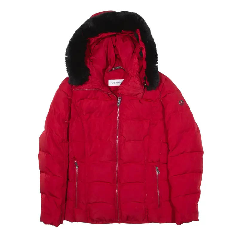 CALVIN KLEIN Insulated Puffer Jacket Red Womens S