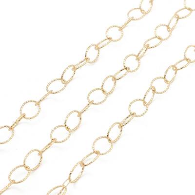 Brass Hollow Oval Link Chains