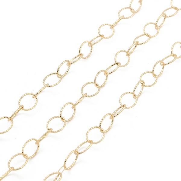 Brass Hollow Oval Link Chains
