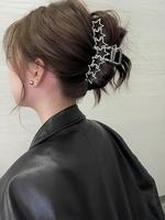 Women's Elegant Hollow out Star Design Hair Claw,  Fashion Alloy Hair Accessories for Daily Wear, Large Size Easy Grasping Ha...