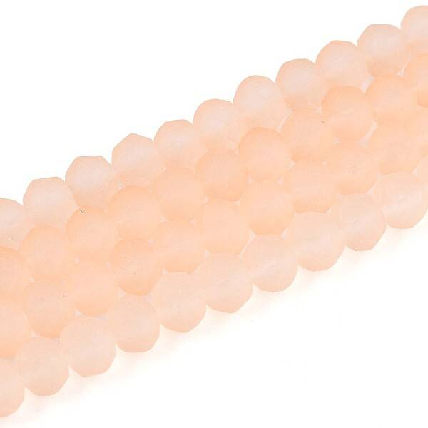 Baking Paint Frosted Glass Beads Strands