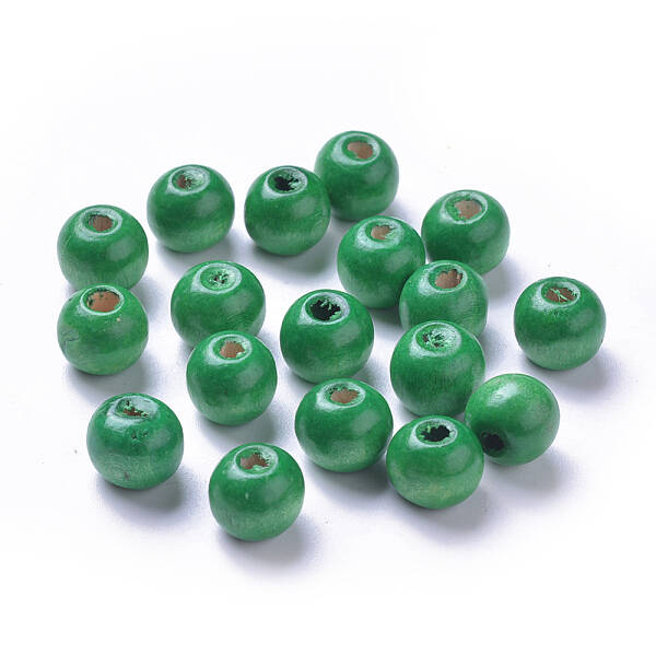Dyed Natural Wood Beads