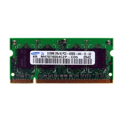 Samsung M470T6554CZP-CD5 | 512MB DDR2-533MHz PC2-4200 Non-ECC Unbuffered SODIMM CL4 2Rx16 1.8V 200-Pin Memory Module