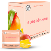 SWEETUMS Mango Flavored Wipes Feminine Wipes - 10 Wipes per Box - Intimate with Flavor - Scented Beauty Feminine Hygiene Pers...