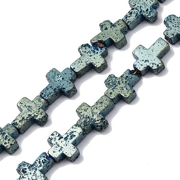 Electroplated Natural Lava Rock Beads Strands