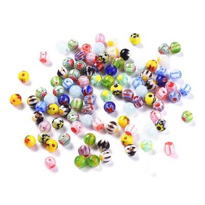 Handmade Millefiori Glass Round Beads