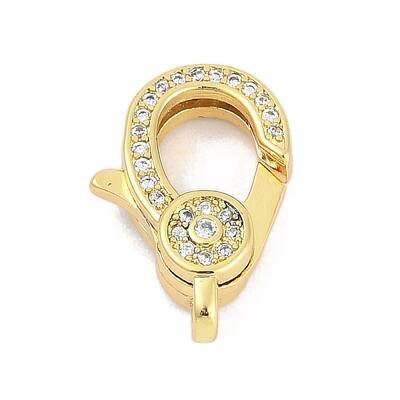 Brass Micro Pave Cubic Zirconia Lobster Claw Clasps