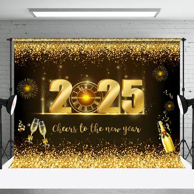 Aperturee Celebratory 2025 New Years Eve Happy Holiday Backdrop - Aperturee
