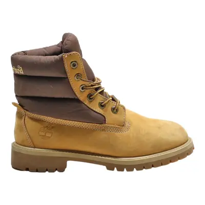TIMBERLAND Lace-Up Boots Beige Leather Boys UK 4