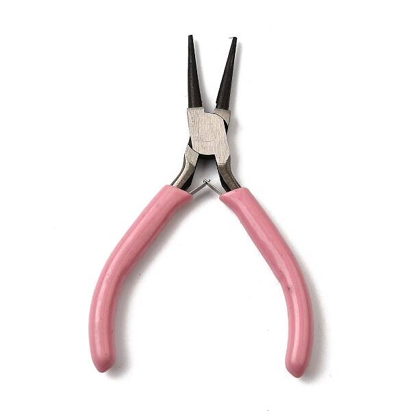 Iron Round Nose Pliers with Plastic Handles