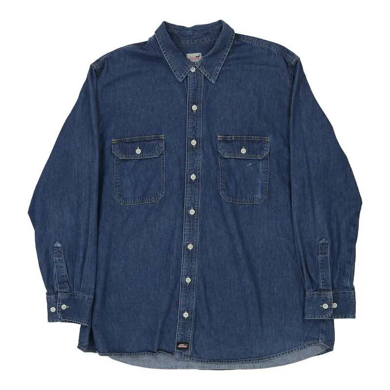 Dickies Denim Shirt - 2XL Blue Cotton