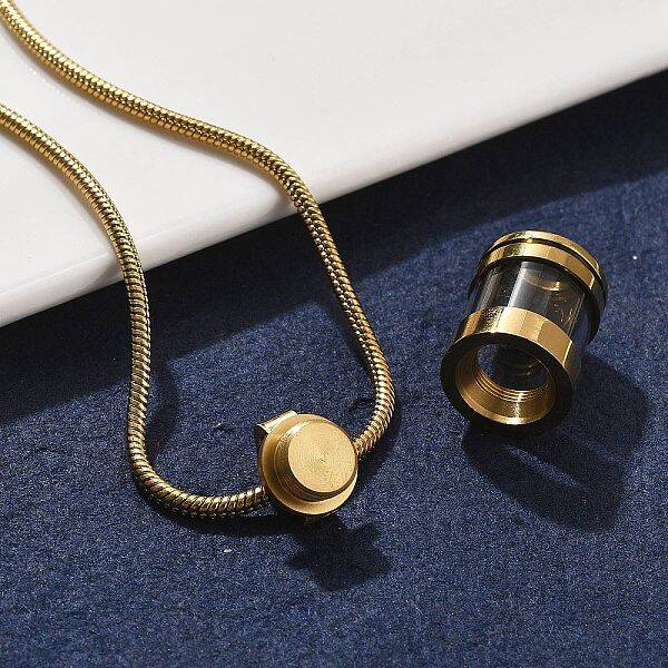 304 Stainless Steel Openable Empty Glass Bottle Pendant Necklaces