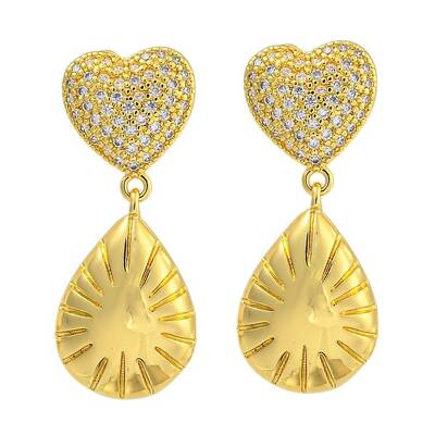 Rack Plating Brass Micro Pave Clear Cubic Zirconia Stud Earrings