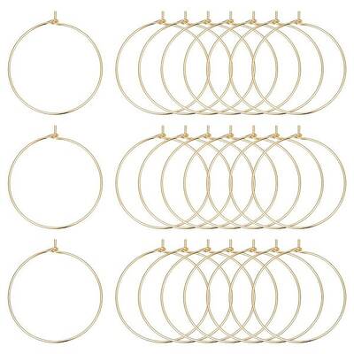 80Pcs Long-Lasting Plated Brass Hoop Earrings Findings