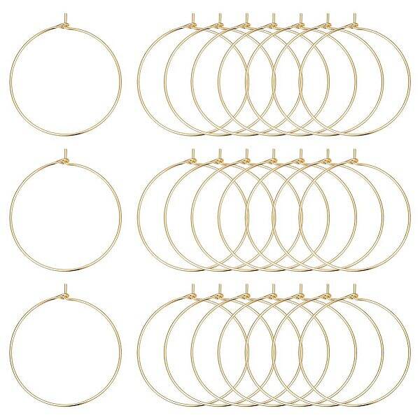 80Pcs Long-Lasting Plated Brass Hoop Earrings Findings
