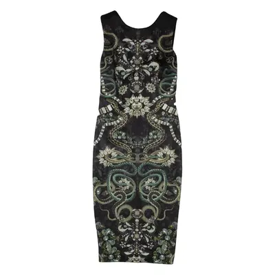 TED BAKER Womens Pencil Dress Green Crazy Pattern Sleeveless Midi S