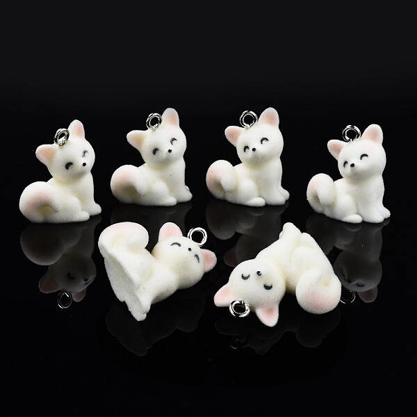 Flocky Resin Pendants