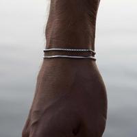 KOPERIN Layered Bracelet For Men Sterling Dainty Men Bracelet Set 2mm Snake Box Chain Link Braclets 6.5-9 inch Jewellery Gift...