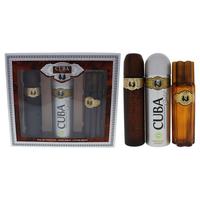 Cuba Gold by Cuba for Men - 3 Pc Gift Set 3.3oz EDT Spray, 6.7oz Deodorant Body Spray, 3.3oz After Sh