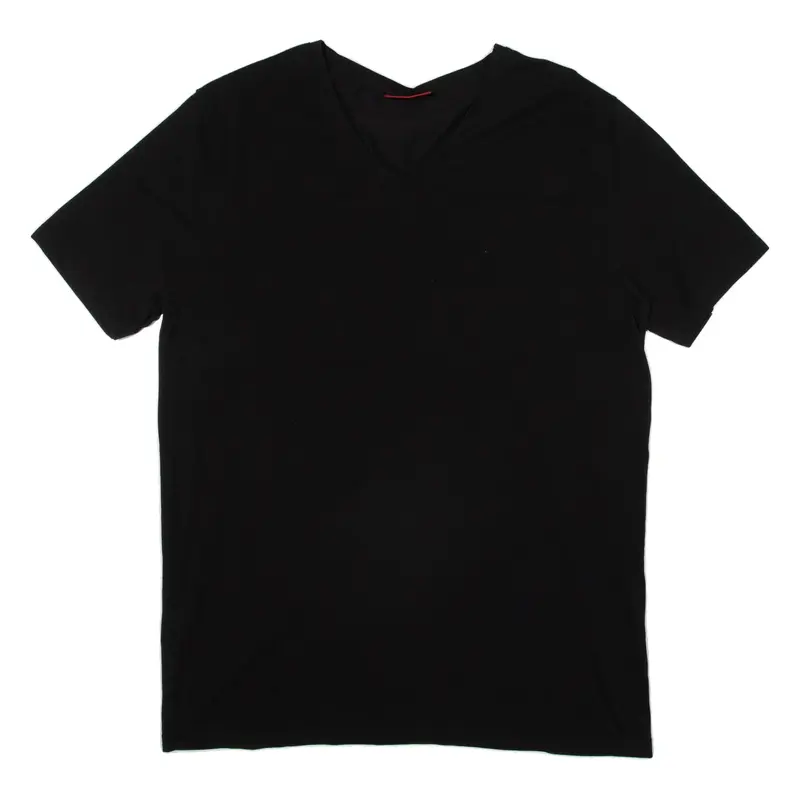 HUGO BOSS Womens T-Shirt Black V-Neck 2XL