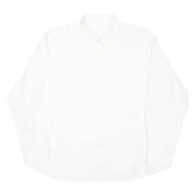 PIERRE CARDIN Mens Plain Shirt White Long Sleeve 2XL
