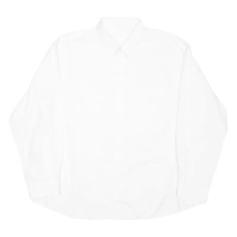 PIERRE CARDIN Mens Plain Shirt White Long Sleeve 2XL