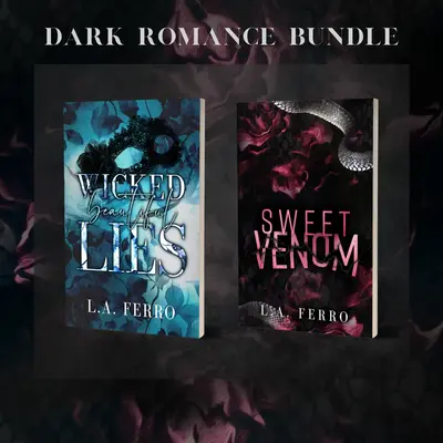 Dark Romance Book Bundle with Character Art and Bookmarks - Sweet Venom and Wicked Beautiful Lies